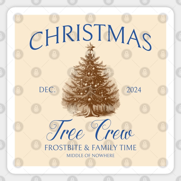 Christmas Tree Crew Family Christmas Tree Cutting Xmas Sticker by Yesteeyear